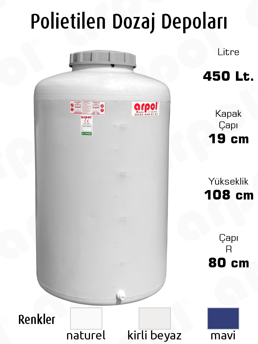 polietilen dozaj su depolar� 450 lt
